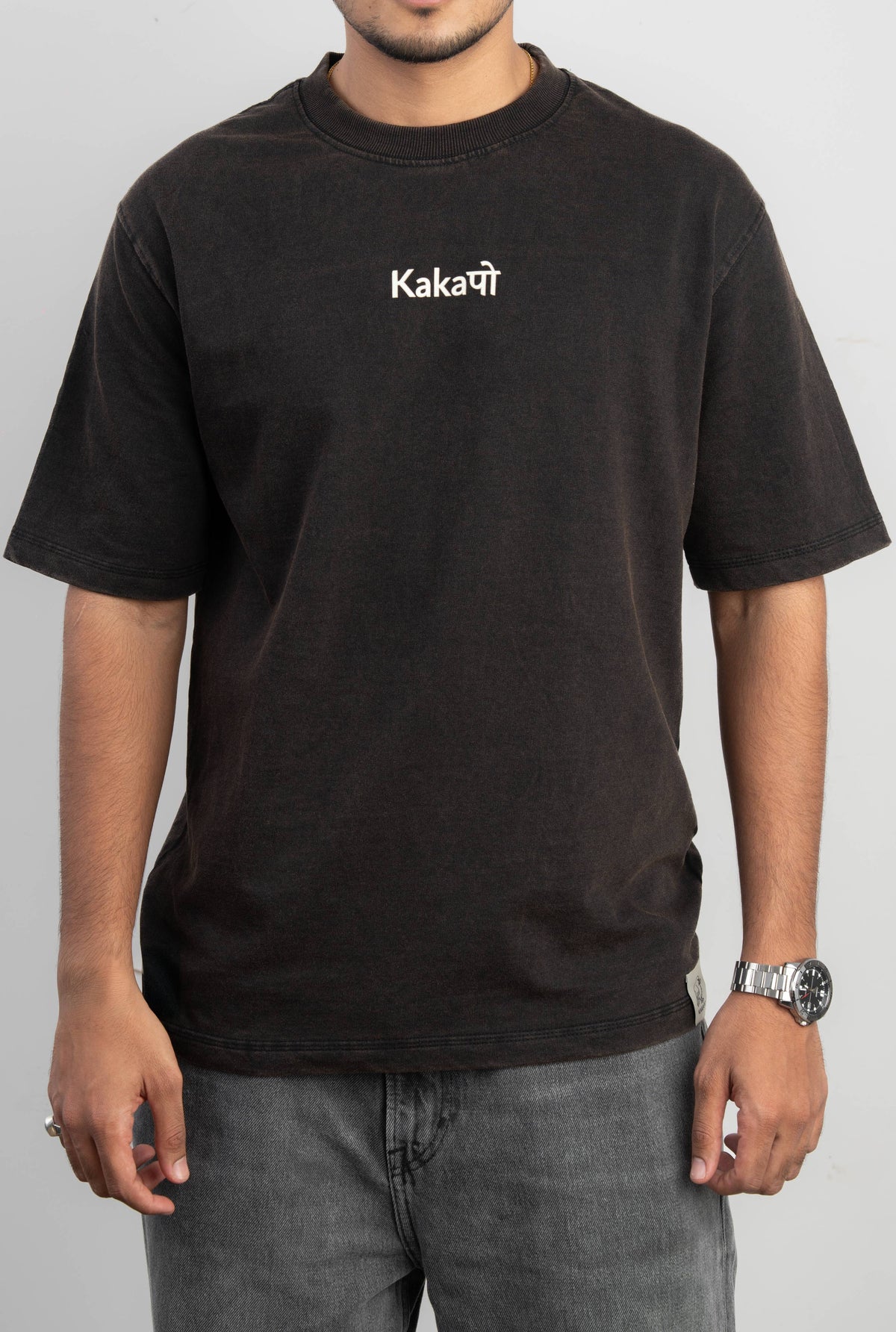 KAKAPO "Darta Hai?" Oversized Graphic T-Shirt - Washed Black